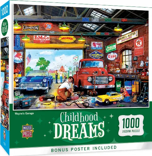 MasterPieces Childhood Dreams Jigsaw Puzzle - Wayne's Garage - 1000 Piece - Image 1