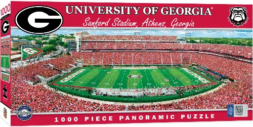 MasterPieces Stadium Panoramic Jigsaw Puzzle - Georgia Bulldogs NCAA Sports - Center View - 1000 Piece - Image 1