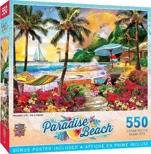 MasterPieces Paradise Beach Jigsaw Puzzle - Hawaiian Life - 550 Piece - Image 1