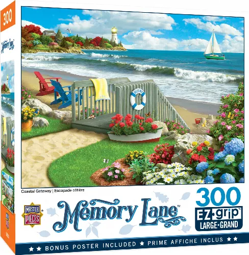 MasterPieces Memory Lane Jigsaw Puzzle - Coastal Getaway By Alan Giana - 300 Piece - Image 1