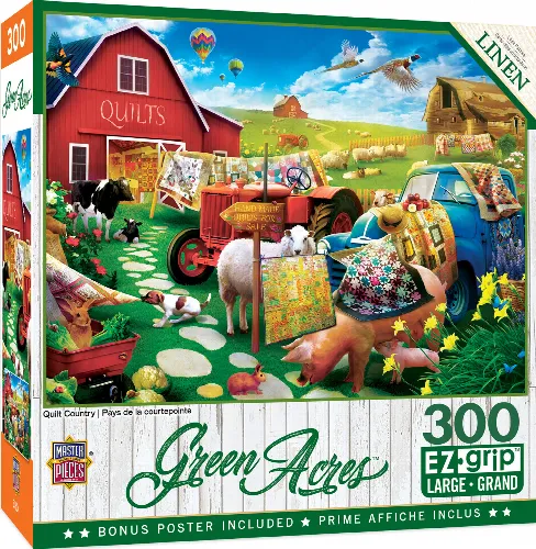 MasterPieces Green Acres Jigsaw Puzzle - Quilt Country - 300 Piece - Image 1