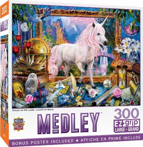 MasterPieces Medley Jigsaw Puzzle - Unicorn on the Loose - 300 Piece - Image 1