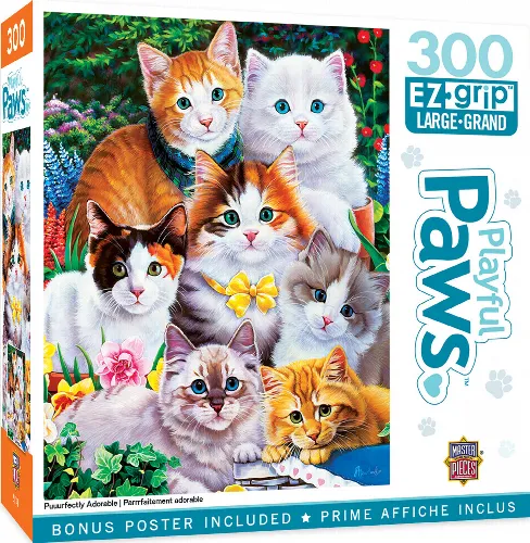 MasterPieces Playful Paws Jigsaw Puzzle - Purrfectly Adorable - 300 Piece - Image 1