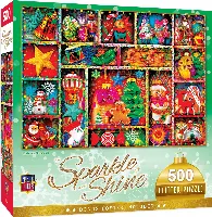 MasterPieces Holiday Glitter Jigsaw Puzzle - Christmas Ornaments - 500 Piece