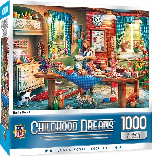 MasterPieces Childhood Dreams Jigsaw Puzzle - Baking Bread - 1000 Piece - Image 1