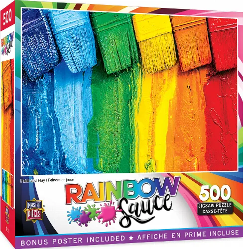MasterPieces Rainbow Sauce Jigsaw Puzzle - Paint and Play - 500 Piece - Image 1