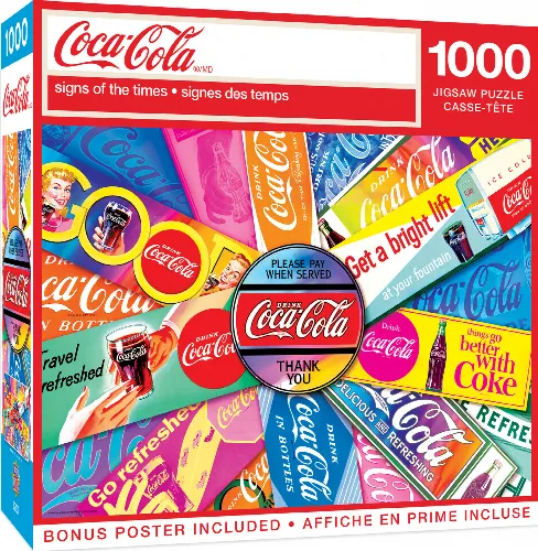 MasterPieces Coca-Cola Jigsaw Puzzle - Signs of the Times - 1000 Piece - Image 1