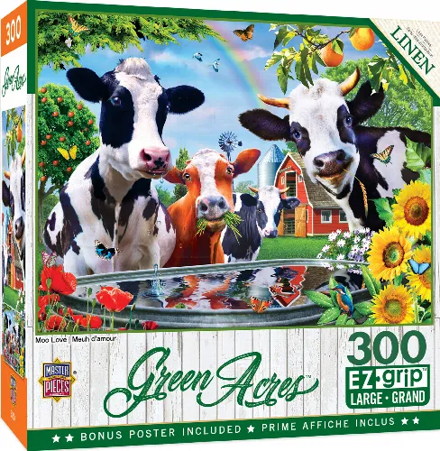 MasterPieces Green Acres Jigsaw Puzzle - Moo Love - 300 Piece - Image 1