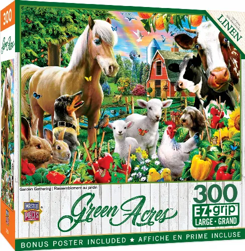 MasterPieces Green Acres Jigsaw Puzzle - Garden Gathering - 300 Piece - Image 1