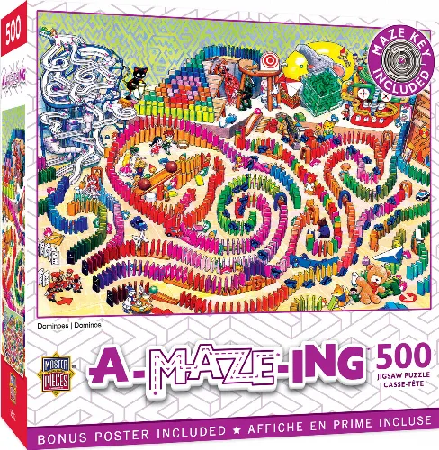 MasterPieces A-Maze-ing Jigsaw Puzzle - Dominoes - 500 Piece - Image 1