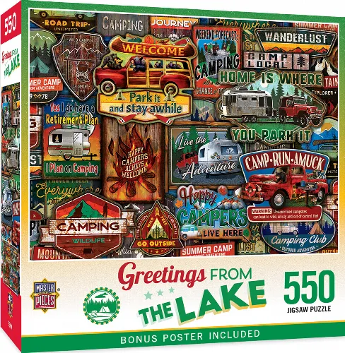 MasterPieces Greetings From Jigsaw Puzzle - The Lake - 550 Piece - Image 1