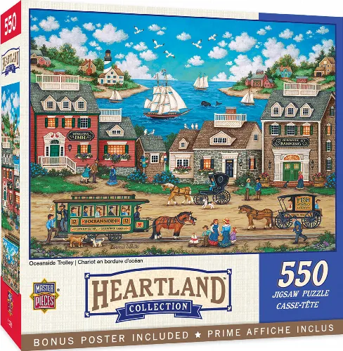 MasterPieces Heartland Jigsaw Puzzle - Oceanside Trolley - 550 Piece - Image 1