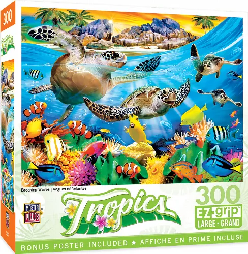 MasterPieces Tropics Jigsaw Puzzle - Breaking Waves - 300 Piece - Image 1