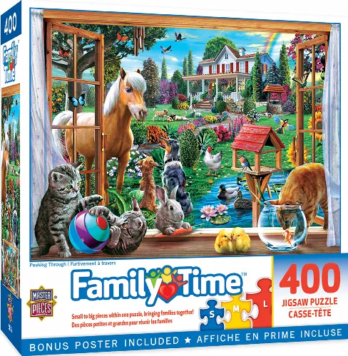 MasterPieces Family Time Jigsaw Puzzle - Peeking Through - 400 Piece - Image 1
