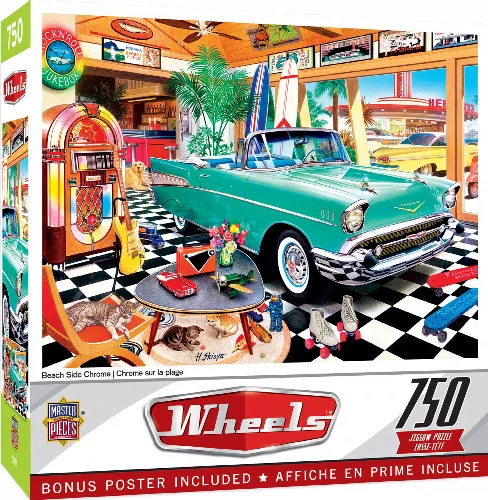 MasterPieces Wheels Jigsaw Puzzle - Beach Side Chrome - 750 Piece - Image 1