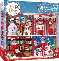 MasterPieces 4-Pack Jigsaw Puzzle - Elf on the Shelf - 100 Piece