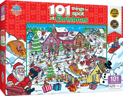 MasterPieces 101 Things to Spot Jigsaw Puzzle - At Christmas Kids - 100 Piece - Image 1