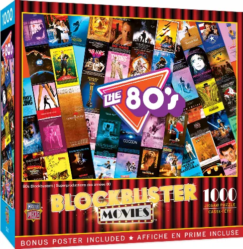 MasterPieces Blockbuster Movies Jigsaw Puzzle - 80's Blockbusters - 1000 Piece - Image 1