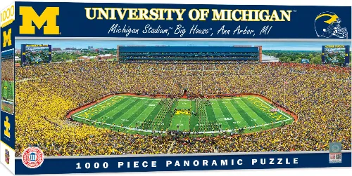MasterPieces Stadium Panoramic Jigsaw Puzzle - Michigan Wolverines - Center View - 1000 Piece - Image 1