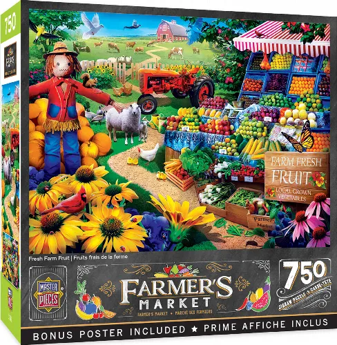 MasterPieces Farmer's Market Jigsaw Puzzle - Fresh Farm Fruit - 750 Piece - Image 1