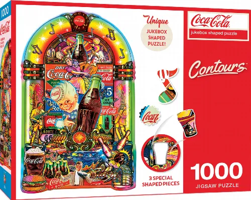 MasterPieces Contours Shaped Jigsaw Puzzle - Coke Jukebox - 1000 Piece - Image 1