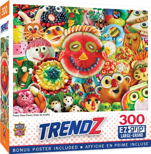 MasterPieces Trendz Jigsaw Puzzle - Funny Face Food - 300 Piece - Image 1