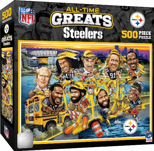 MasterPieces All Time Greats Jigsaw Puzzle - NFL Pittsburgh Steelers - 500 Piece - Image 1