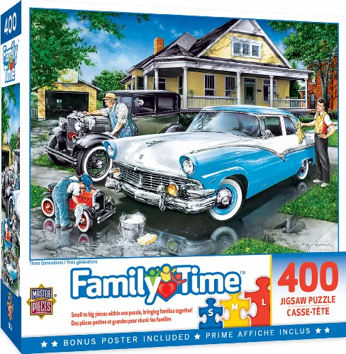 MasterPieces Family Time Jigsaw Puzzle - Three Generations - 400 Piece - Image 1