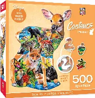 MasterPieces Contours Shaped Jigsaw Puzzle - Fawn Friends - 500 Piece
