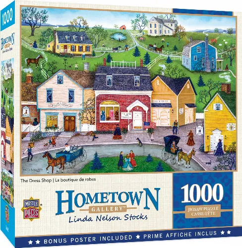 MasterPieces Hometown Gallery Jigsaw Puzzle - The Dress Shop - 1000 Piece - Image 1