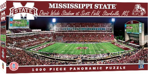 MasterPieces Stadium Panoramic Jigsaw Puzzle - Mississippi State Bulldogs - Center View - 1000 Piece - Image 1