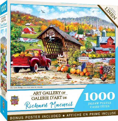 MasterPieces Art Gallery Jigsaw Puzzle - Old Creek Bridge - 1000 Piece - Image 1
