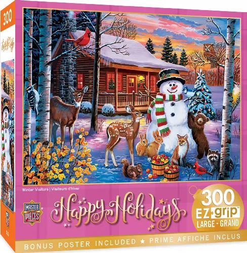 MasterPieces Holiday Christmas Jigsaw Puzzle - Winter Visitors - 300 Piece - Image 1