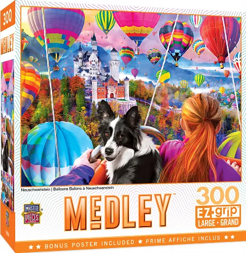 MasterPieces Medley Jigsaw Puzzle - Neuschwanstein Balloons - 300 Piece - Image 1