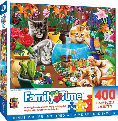 MasterPieces Family Time Jigsaw Puzzle - Marvelous Kittens - 400 Piece - Image 1