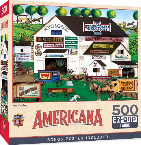 MasterPieces Americana Jigsaw Puzzle - Free Wheeling - 500 Piece - Image 1