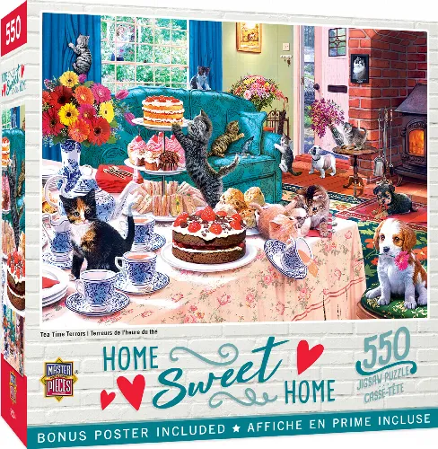 MasterPieces Home Sweet Home Jigsaw Puzzle - Tea Time Terrors - 550 Piece - Image 1