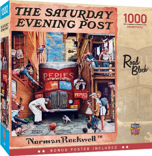 MasterPieces Saturday Evening Post Jigsaw Puzzle - Road Block - 1000 Piece - Image 1