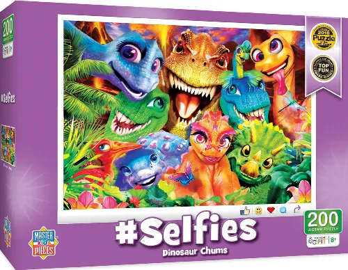 MasterPieces Selfies Jigsaw Puzzle - Dinosaur Chums Kids - 200 Piece - Image 1