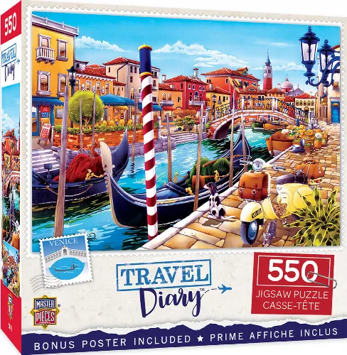 MasterPieces Travel Diary Jigsaw Puzzle - Venice - 550 Piece - Image 1