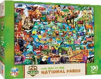 MasterPieces Licensed National Parks Jigsaw Puzzle - National Parks Map Kids - 100 Piece