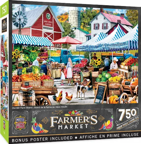 MasterPieces Farmer's Market Jigsaw Puzzle - Old Mill Farm Stand - 750 Piece - Image 1