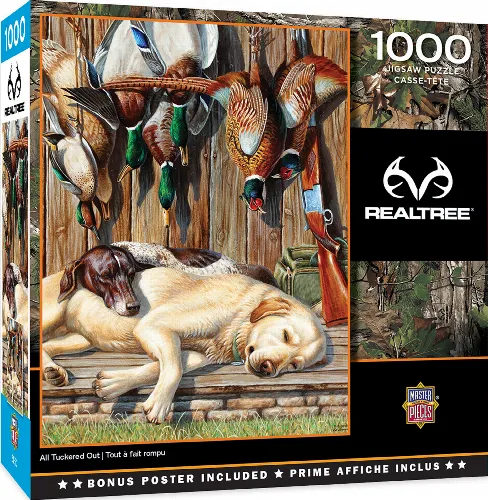 MasterPieces Realtree Jigsaw Puzzle - All Tuckered Out - 1000 Piece - Image 1