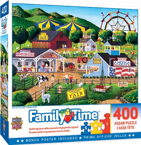 MasterPieces Family Time Jigsaw Puzzle - Summer Carnival By Art Poulin - 400 Piece - Image 1