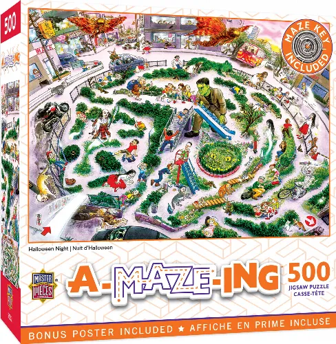 MasterPieces A-Maze-ing Jigsaw Puzzle - Halloween Night - 500 Piece - Image 1