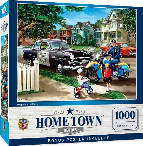 MasterPieces Hometown Heroes Jigsaw Puzzle - Neighborhood Patrol - 1000 Piece - Image 1