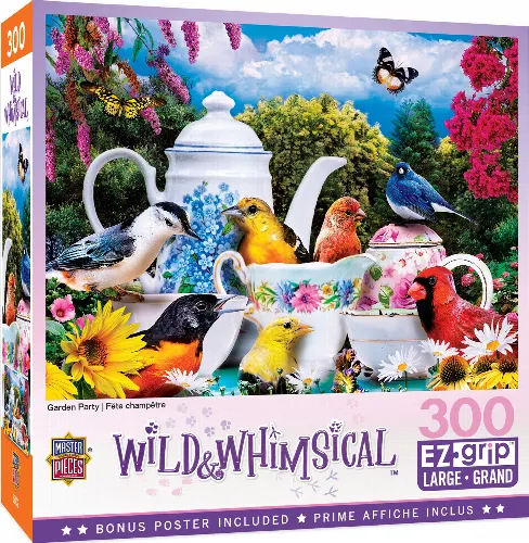 MasterPieces Wild & Whimsical Jigsaw Puzzle - Garden Party - 300 Piece - Image 1