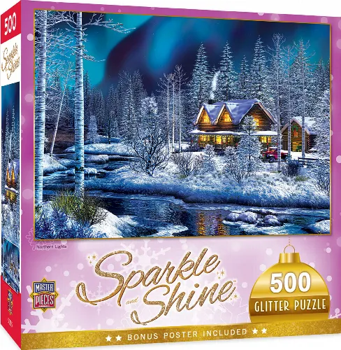 MasterPieces Holiday Glitter Christmas- Northern Lights - 500 Piece - Image 1