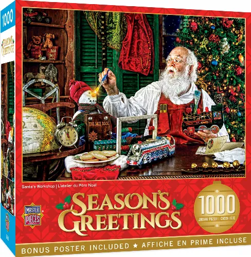 MasterPieces Holiday Christmas Jigsaw Puzzle - Santa's Workshop - 1000 Piece - Image 1