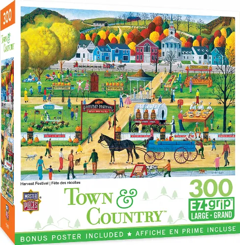 MasterPieces Town & Country Jigsaw Puzzle - Harvest Festival By Art Poulin - 300 Piece - Image 1